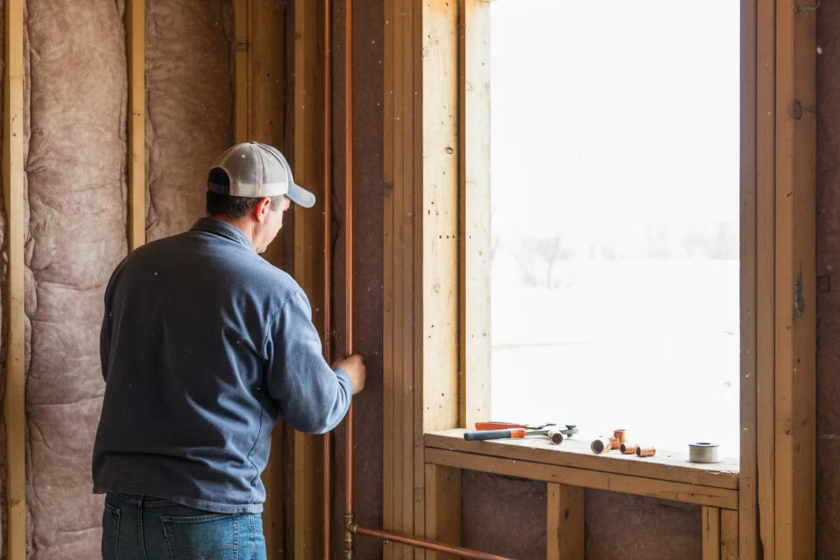 Licensed plumber running new copper supply lines in a Baton Rouge home